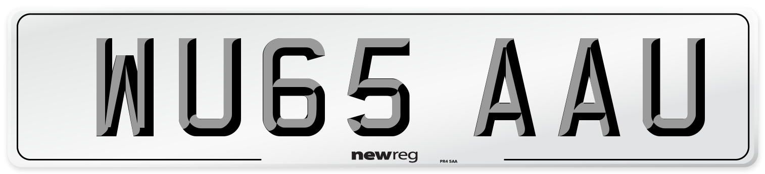 WU65 AAU Number Plate from New Reg